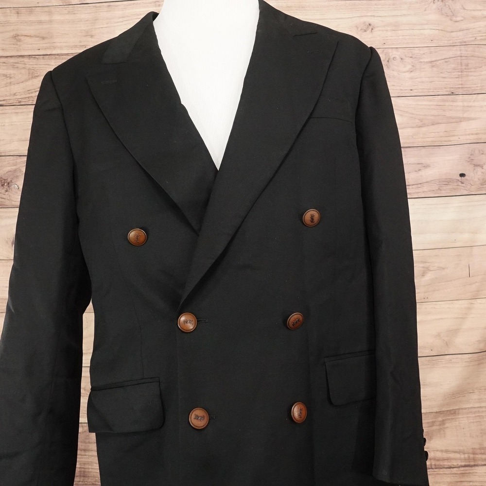 Vintage Yves Saint Laurent Sport Coat 40L? 42L? Wool Double Breasted Jacket YSL